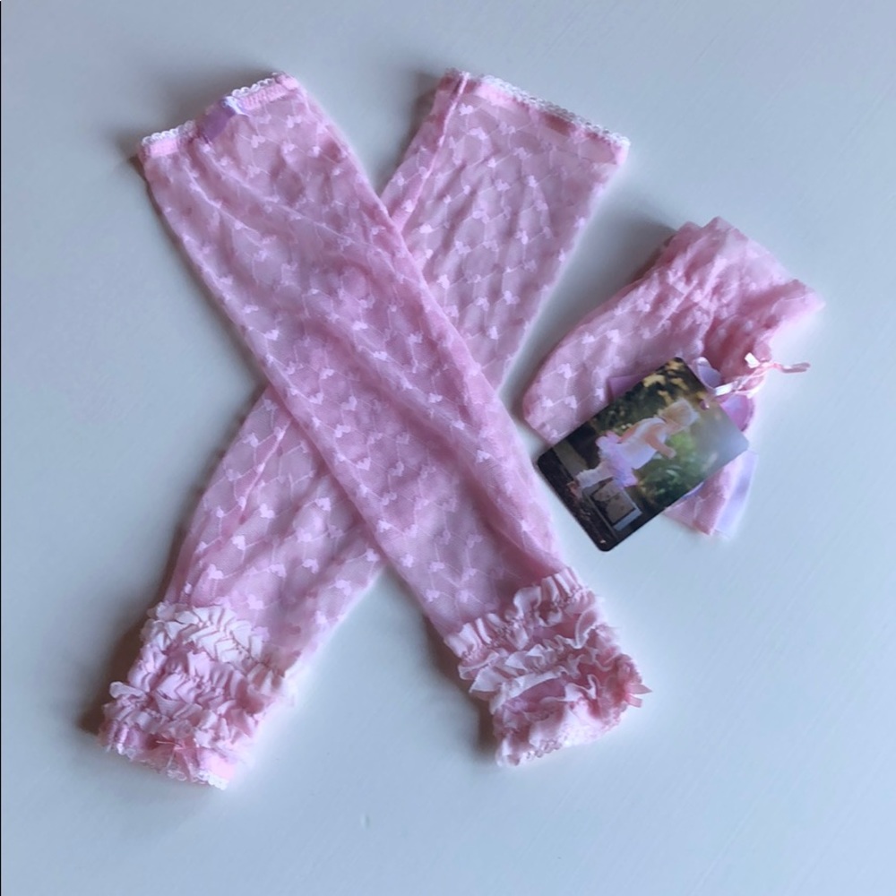 Huggalugs | Pink Ruffle Lace Legwarmers | 1 Year +